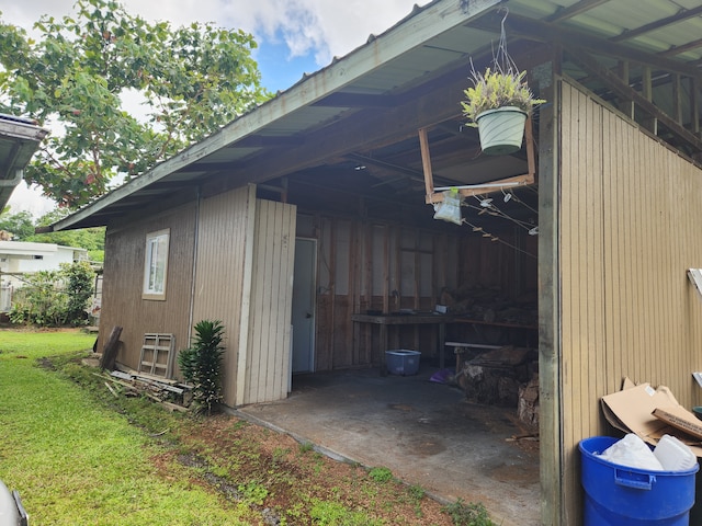 exterior space with a lawn