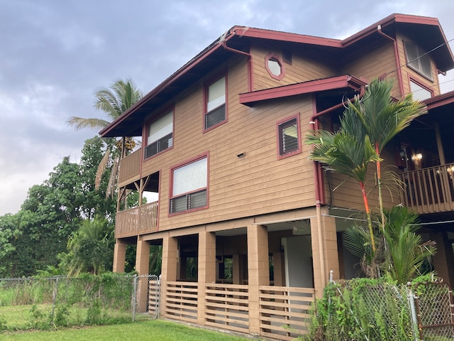 view of property exterior featuring a balcony