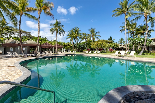 view of pool with a patio