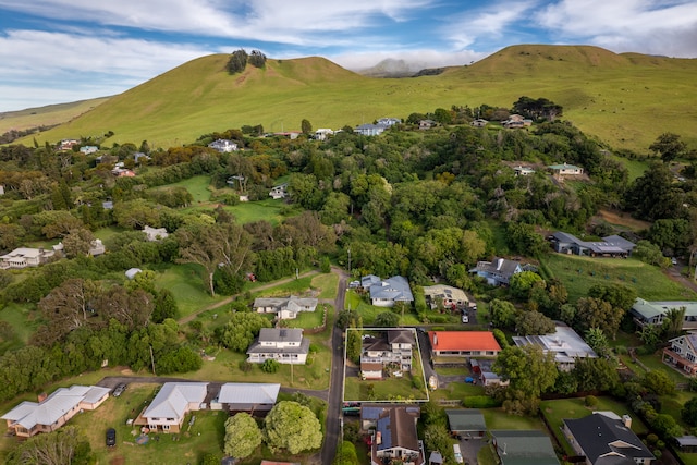 aerial view with a mountain view