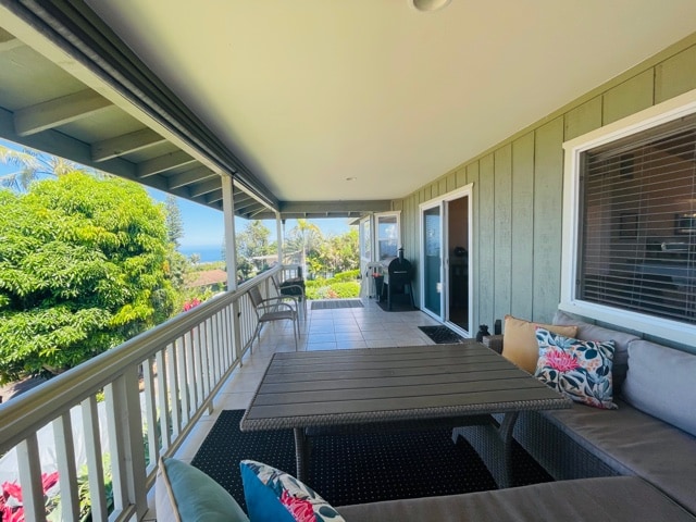 balcony with area for grilling