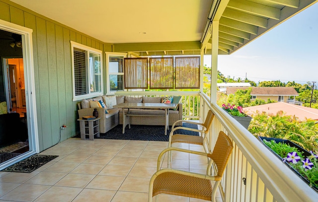 balcony with an outdoor hangout area