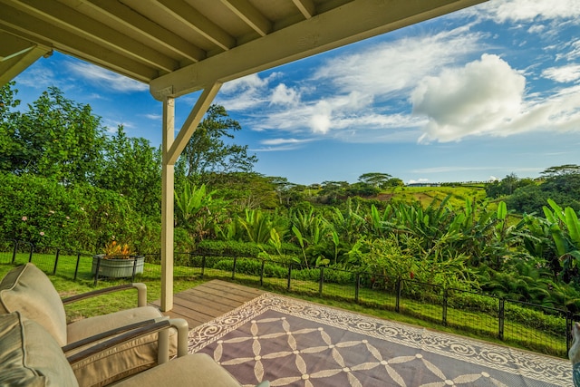 3707 Omao Rd, Koloa, HI 96756 - view of patio with fence and a deck