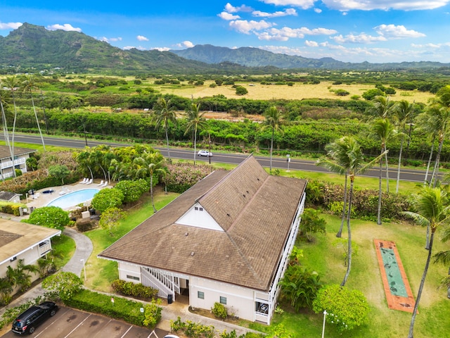 aerial view featuring a mountain view