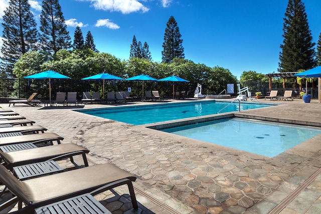 view of pool with a patio