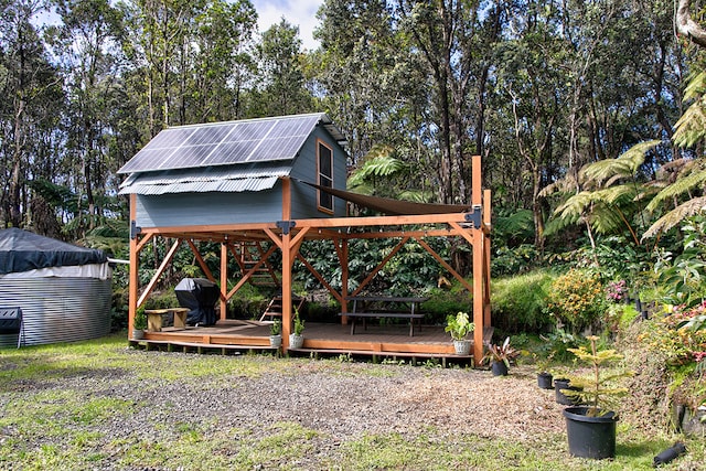 view of yard with a gazebo and a deck