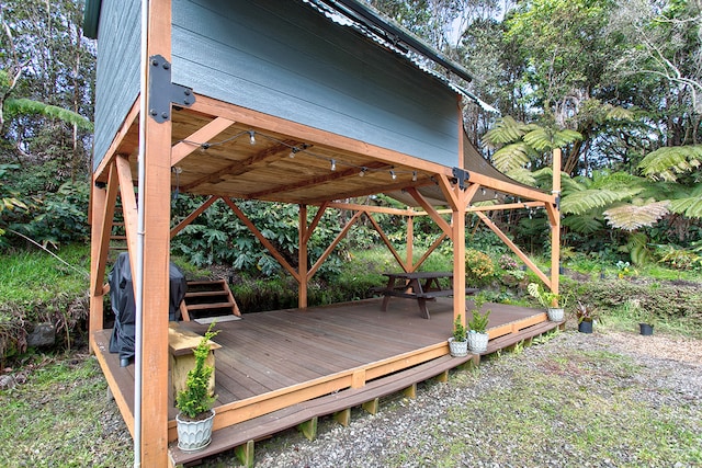 deck featuring a gazebo