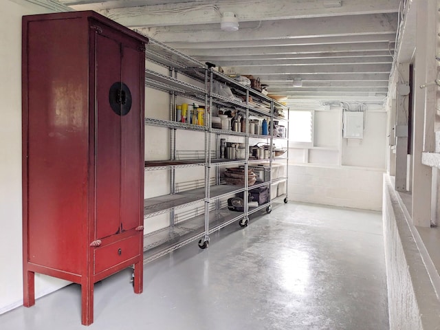 storage room with electric panel