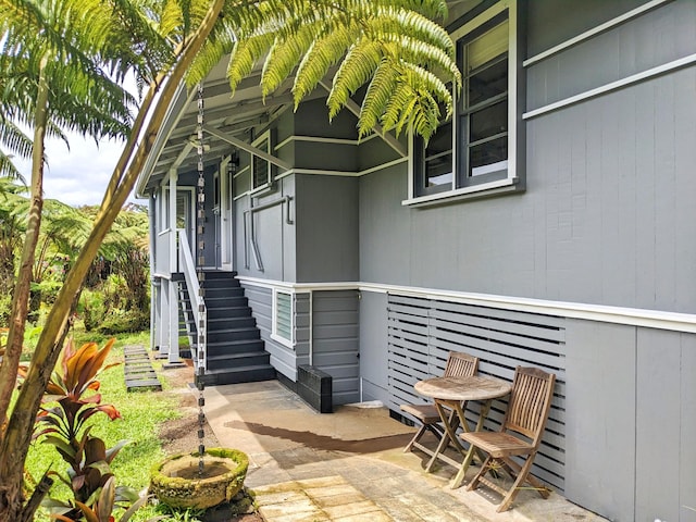 entrance to property with a porch