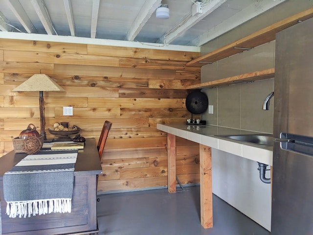 interior space featuring sink