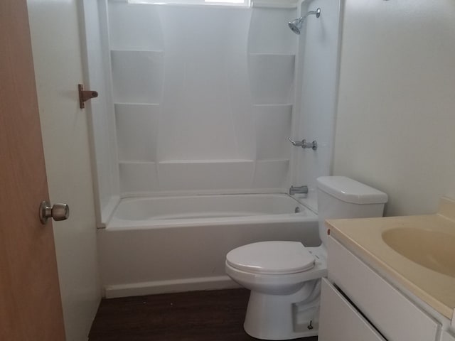 full bathroom with vanity, toilet, and shower / tub combination