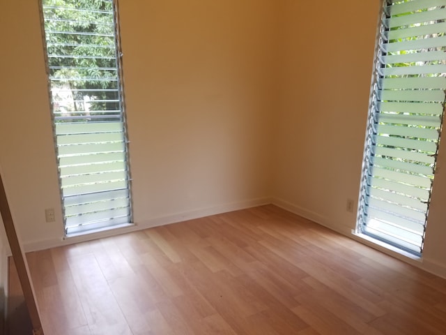 unfurnished room featuring a healthy amount of sunlight and wood-type flooring