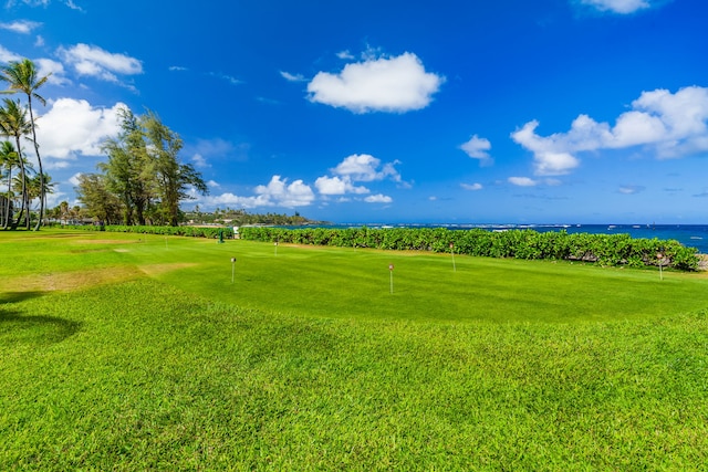 view of property's community with a water view