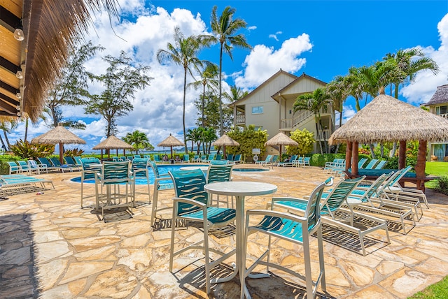 view of patio / terrace with a community pool