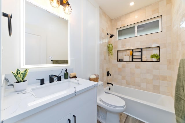 16-2157 Jewel Dr, Pahoa, HI 96778 - bathroom featuring vanity, shower / bathtub combination, and toilet