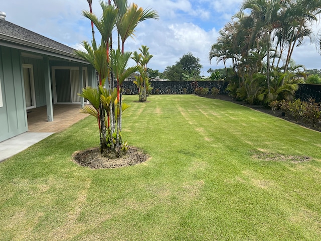 view of yard with a patio