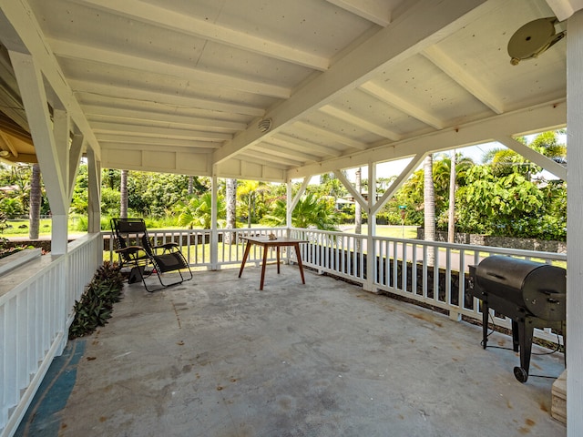 view of patio featuring area for grilling