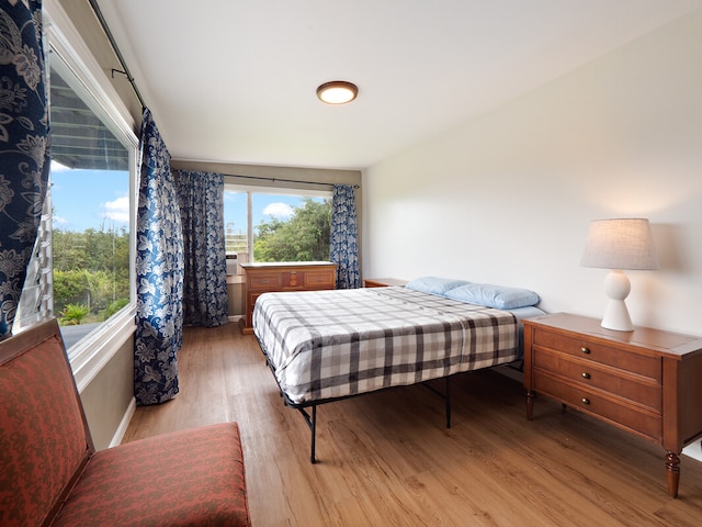 bedroom featuring light hardwood / wood-style flooring