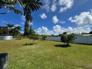 view of yard with a water view