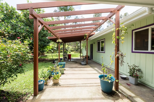 view of patio with a pergola