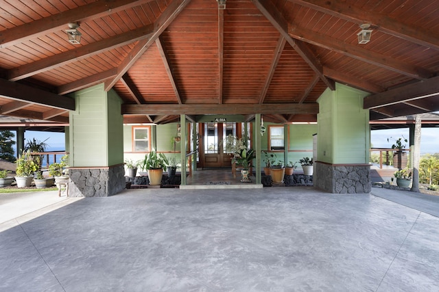 view of patio / terrace with a carport and french doors