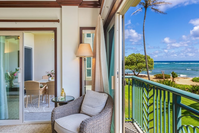 balcony with a water view