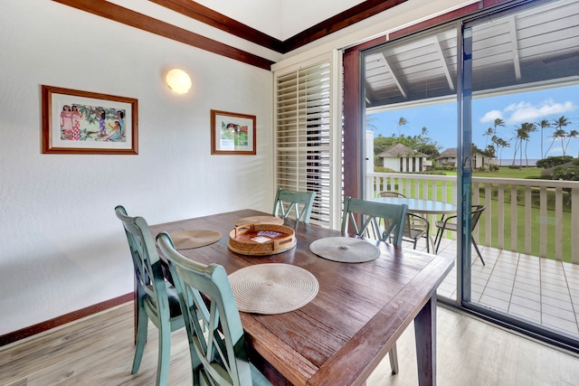 dining room featuring light hardwood / wood-style flooring