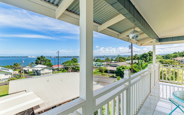 balcony with a water view