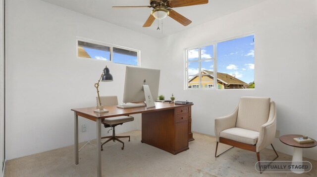 office with ceiling fan