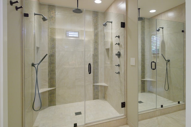 bathroom featuring walk in shower