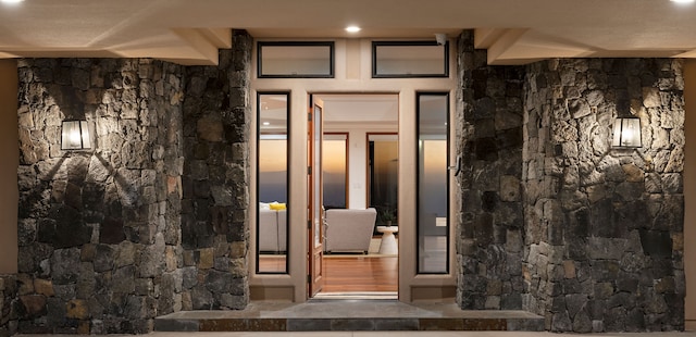 property entrance featuring french doors