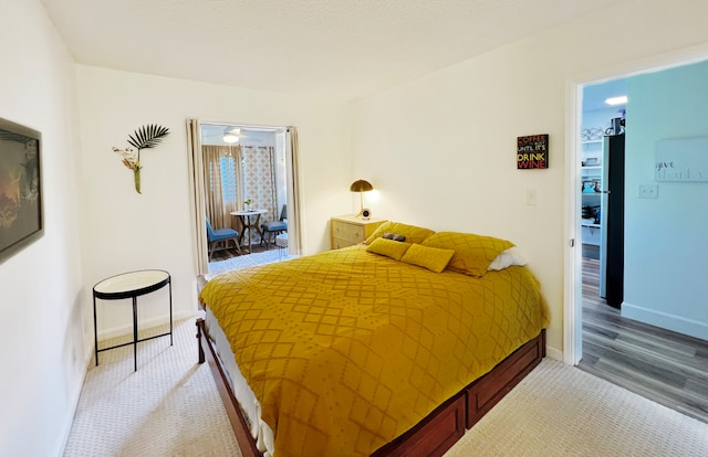 bedroom featuring light hardwood / wood-style floors