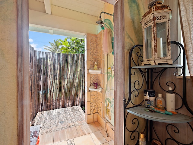 bathroom featuring tile patterned flooring