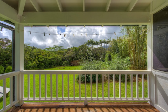 6140 Kahiliholo Rd, Kilauea, HI 96754 - wooden deck with a lawn