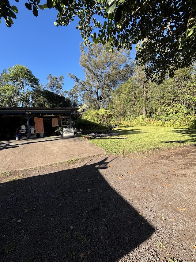16-1248 Uhini Ana Rd, Mountain View, HI 96771 - view of yard featuring driveway and a carport