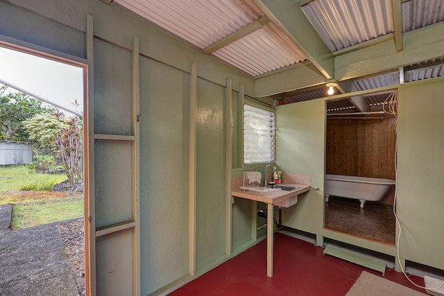 view of patio / terrace featuring sink