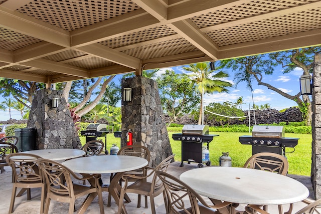 view of patio with grilling area