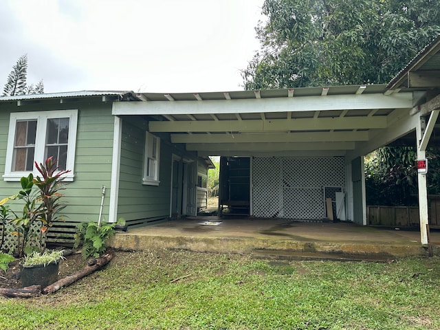 view of car parking featuring a carport