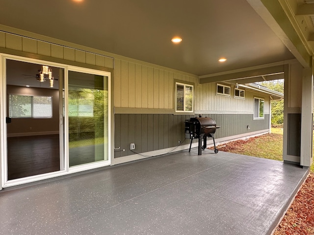 view of patio featuring grilling area