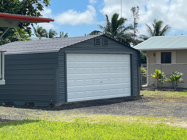 view of garage