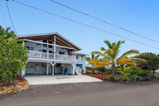 coastal home featuring a carport