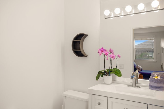 bathroom with toilet and vanity