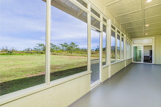 view of unfurnished sunroom