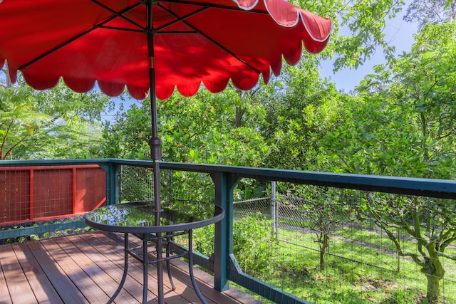 view of wooden deck