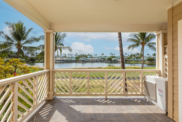 balcony with a water view