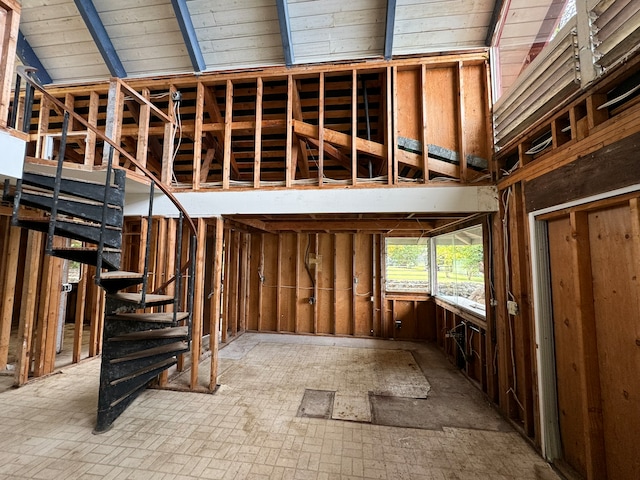 misc room featuring vaulted ceiling