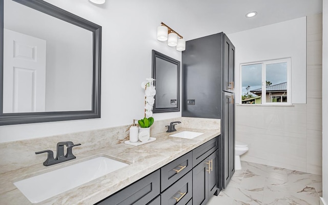 bathroom with vanity and toilet