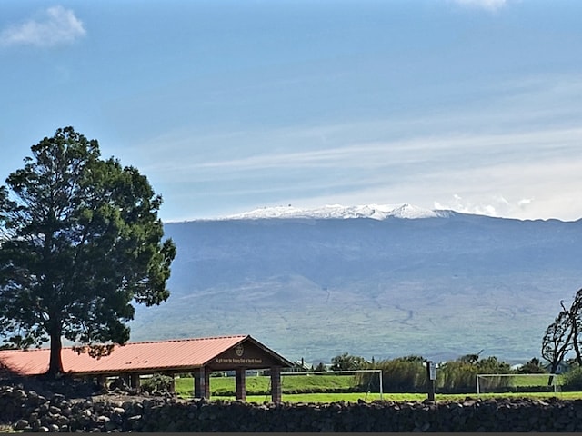 view of water feature with a mountain view