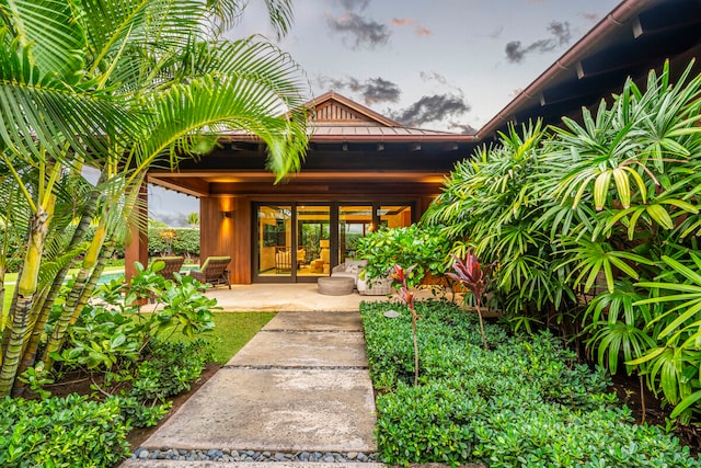 view of exterior entry with french doors