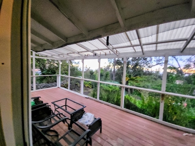 view of unfurnished sunroom